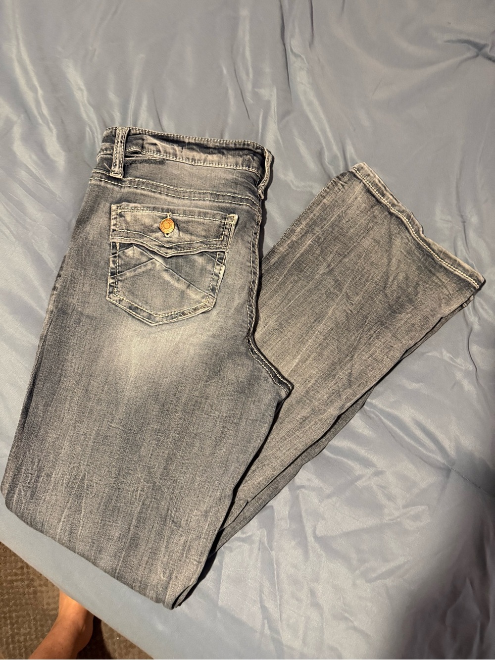 Daytrip Women's Light Gray Boot Cut Flare Jeans